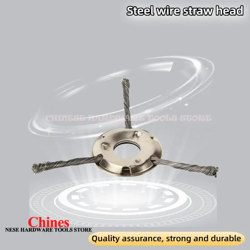 

Steel Wire Weed Brush for Grass Trimmers – Universal Fit Straight Shaft Brushcutter Head, Ideal for Moss & Rust Removal