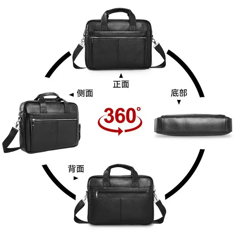 2025 nuova valigetta da uomo d'affari in vera pelle di mucca di lusso borsa a tracolla maschile borsa a tracolla da uomo borsa per computer tote