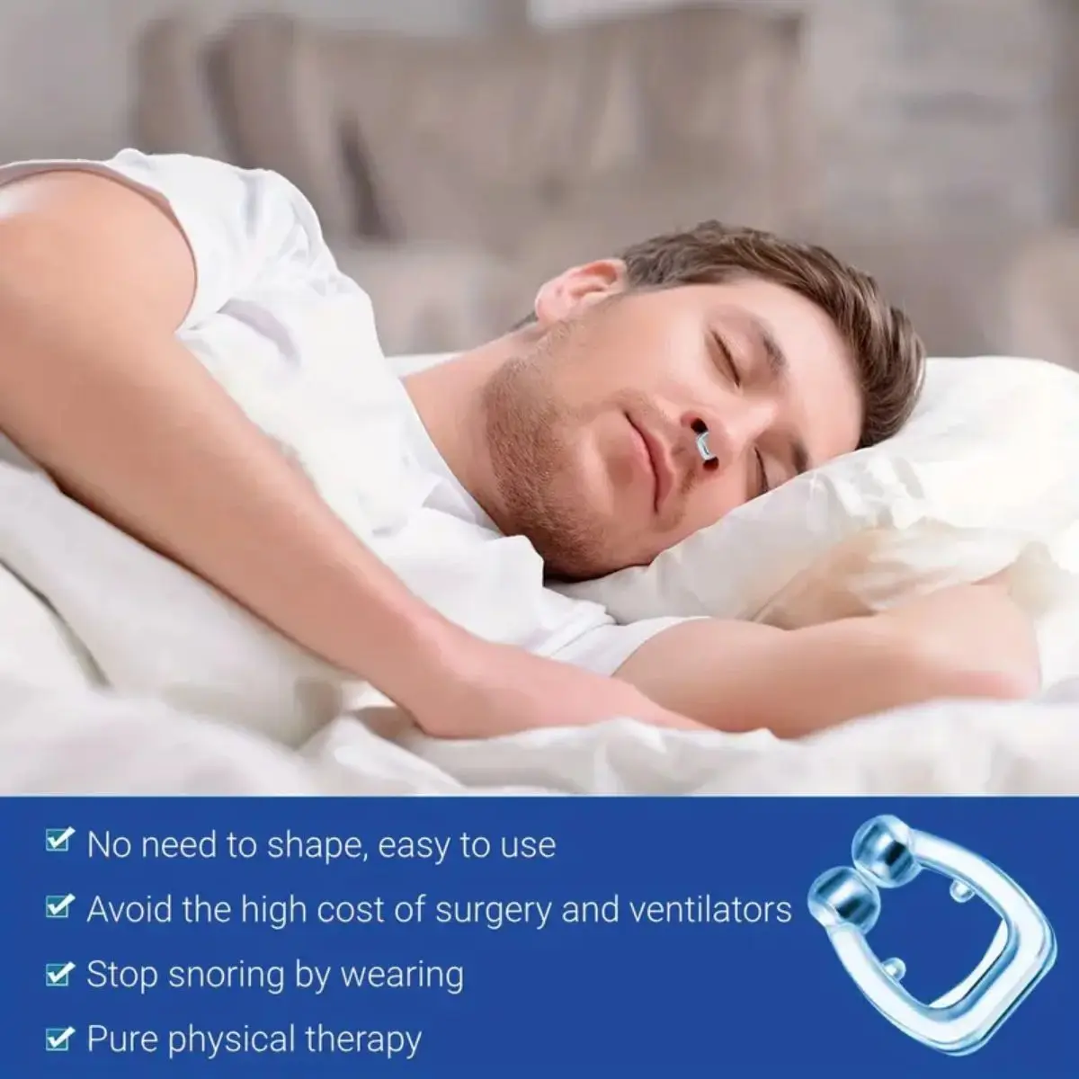 【Hot sales】4PCS anti-snoring device, silicone magnetic anti-snoring nose clip, snoring solution, ease snoring