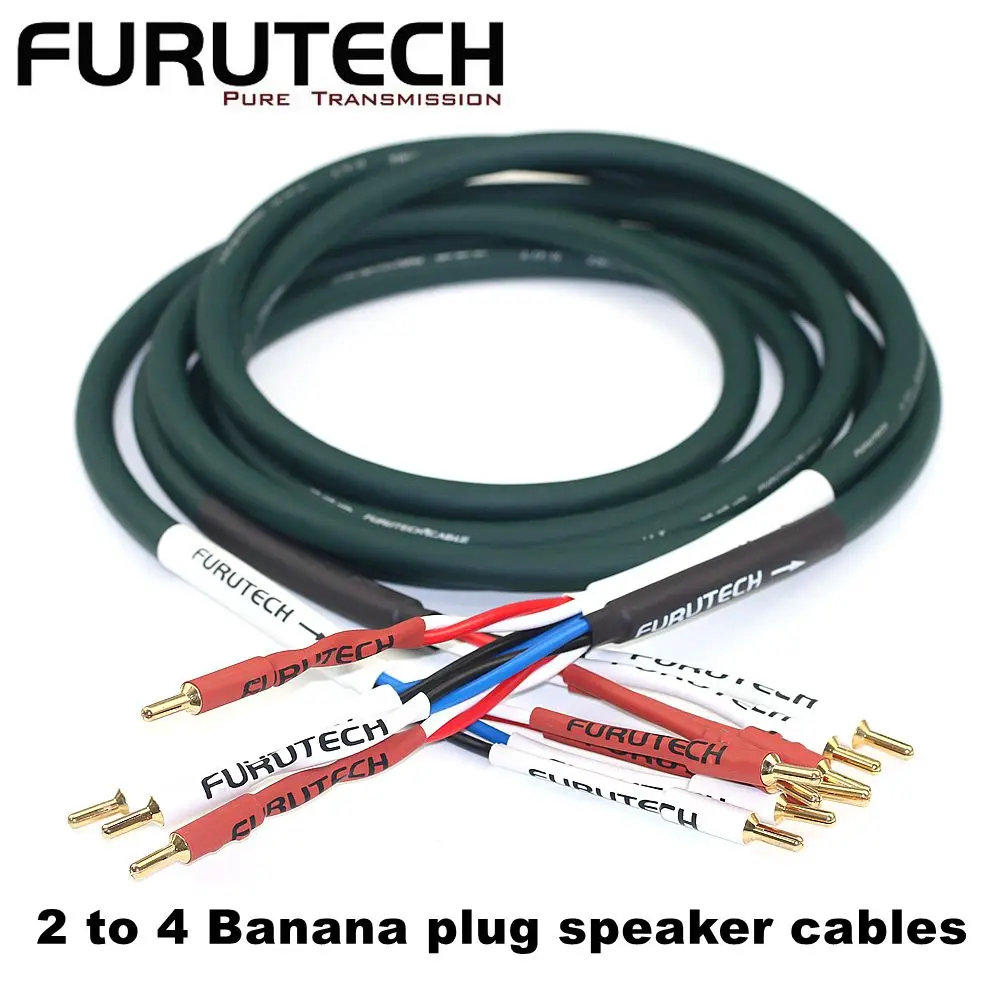 Furutech mu-4T OFC 7N 4-core 2 banana to 4 Banana Plug Connector Speaker Cable HiFi Audio power amplifier connection cable