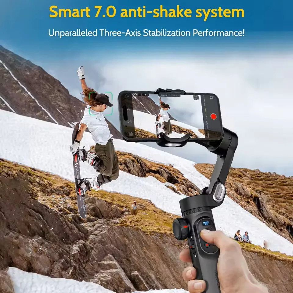 AOCHUAN стабилизатор подвеса 3-осевой Smart X Pro Professional для смартфона Беспроводная зарядка OLED-дисплей Светодиодная подсветка Фокусное колесо