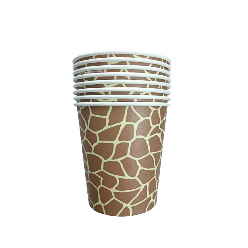 

Giraffe pattern Disposable Paper Cups Napkins Kids Wild Happy Birthday Party Baby Shower Jungle Theme Party Decor Supplies