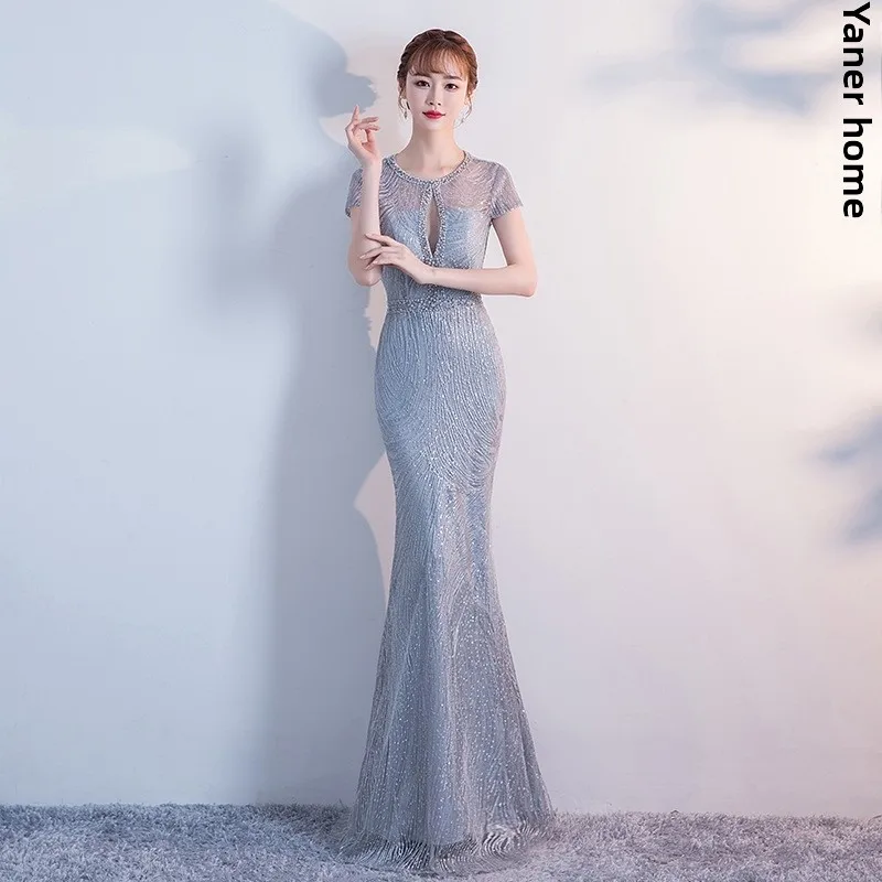 

Ele Длинное вечернее платье с кисточками, новинка весны 202, бальное платье с хвостом Sle Fi Dr Year End Par Host, женское Ele Faionable