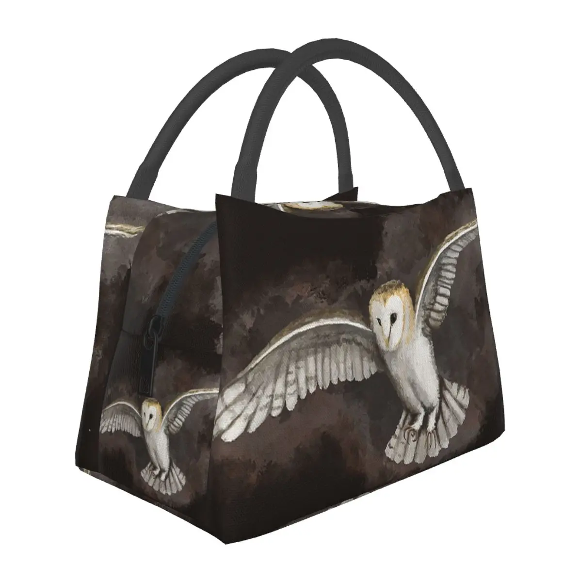 Barn Owl Flight Lunch Bags Insulated Bento Box Waterproof Lunch Tote Picnic Bags Cooler Thermal Bag for Woman Children Office