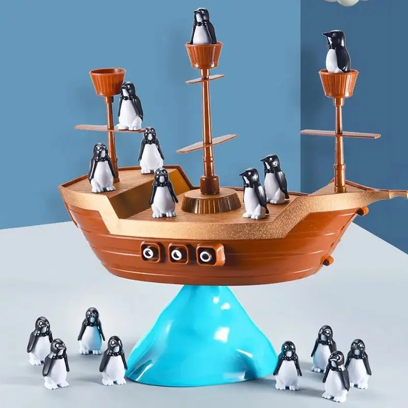 Iceberg Penguin Funny Board Game Toy Balance Pirate Ship Friend Interactive Party Games Props Balance Training Toy Gift for Kid