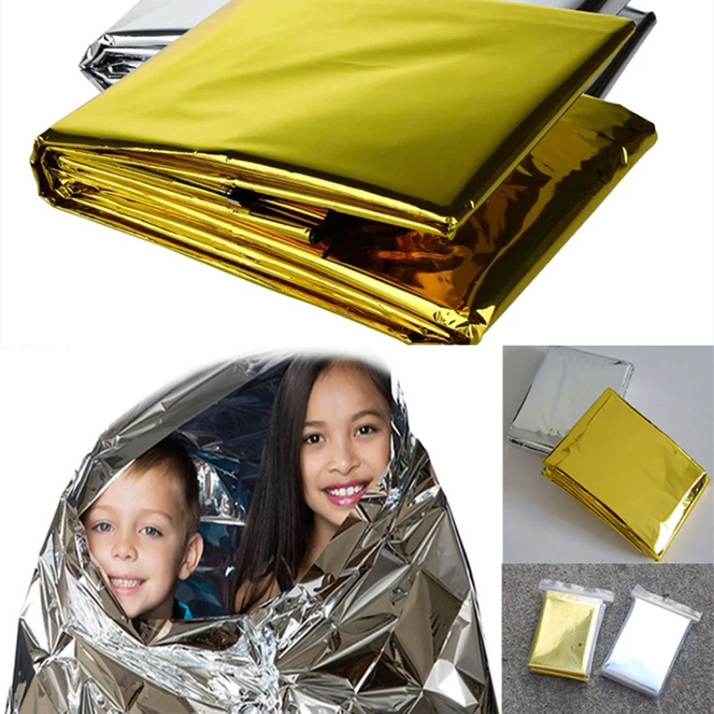 Emergency Blanket Outdoor Survive First Aid Military Rescue Kit Windproof Waterproof Foil Thermal Blanket for Camping Hiking Hot