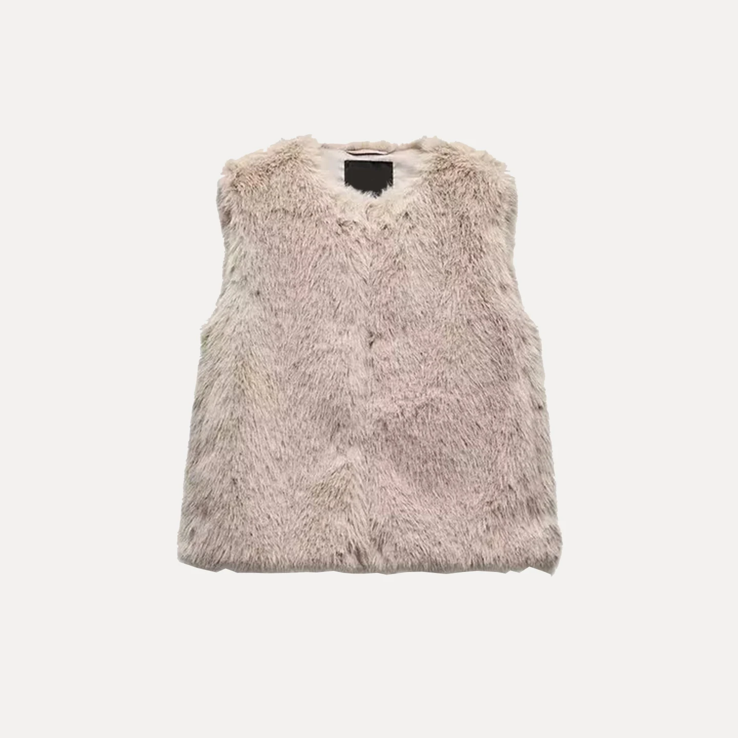 

Z 2025 New Faion Personalized Artificial Fur Effect Vest Women's Clothing Commute Sle V-ne Color Chinese Origin