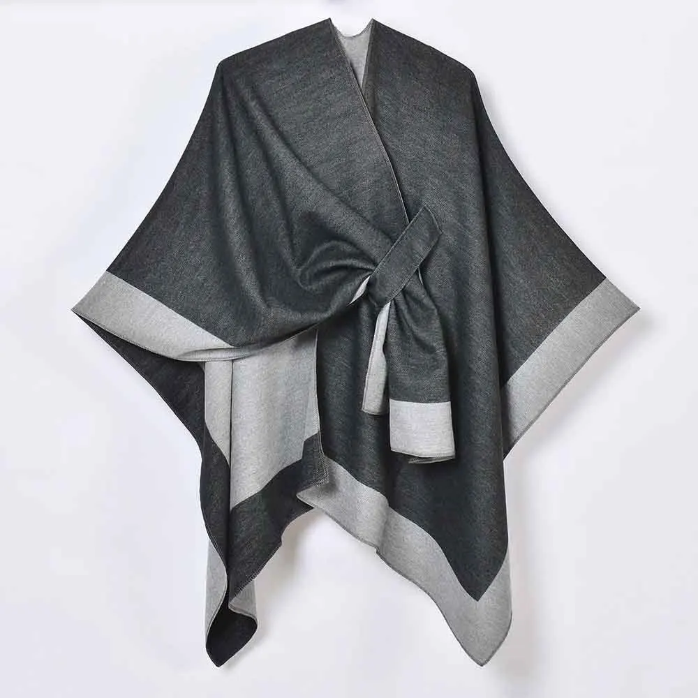 Faux Cashmere Spring Color Block Double Side Warm Soft Cape Scarf Genderless Fashion Youth Daily Versatile Shawl Unisex 2026 New