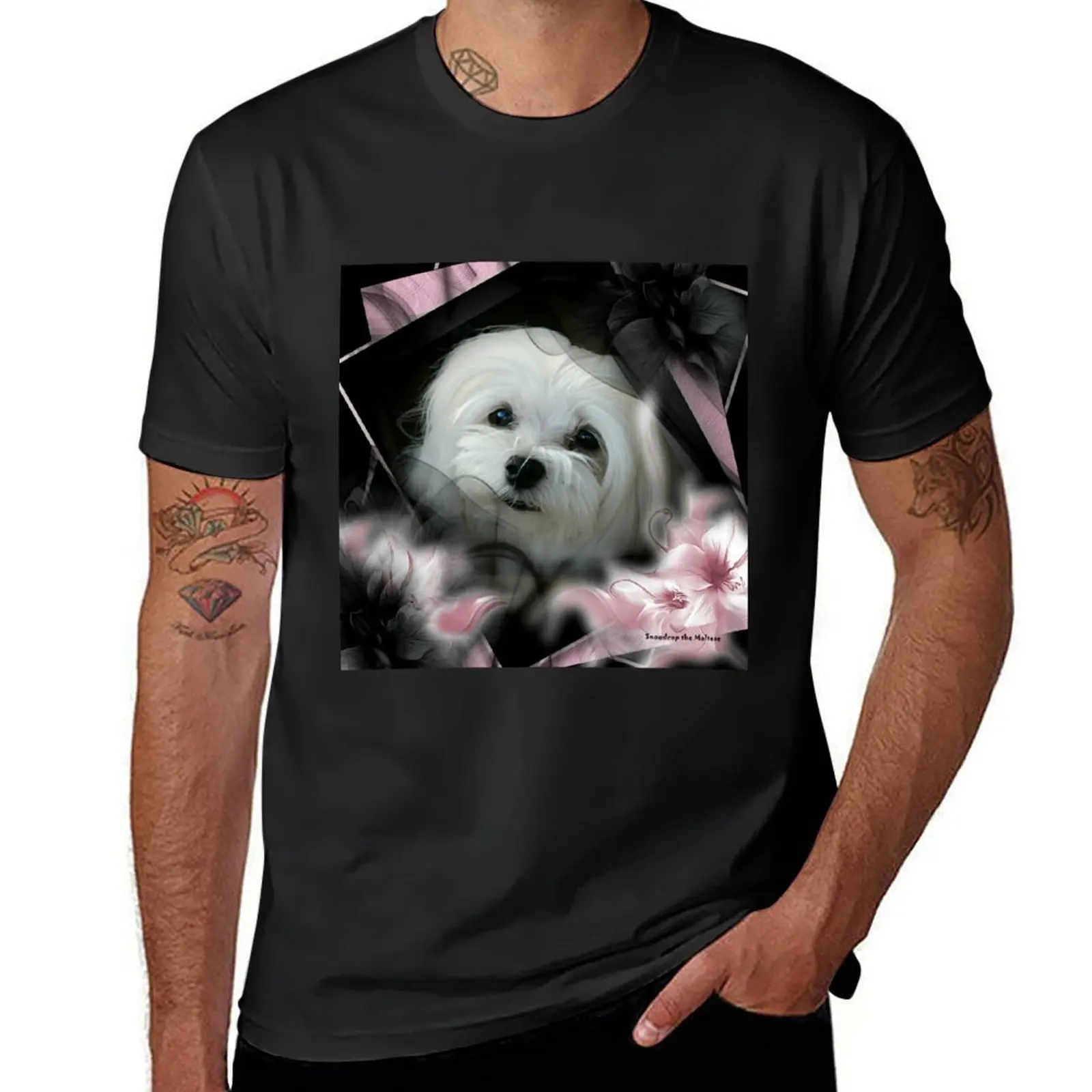 

Snowdrop the Maltese T-shirt heavyweights customizeds aesthetic clothes tees mens tall t shirts