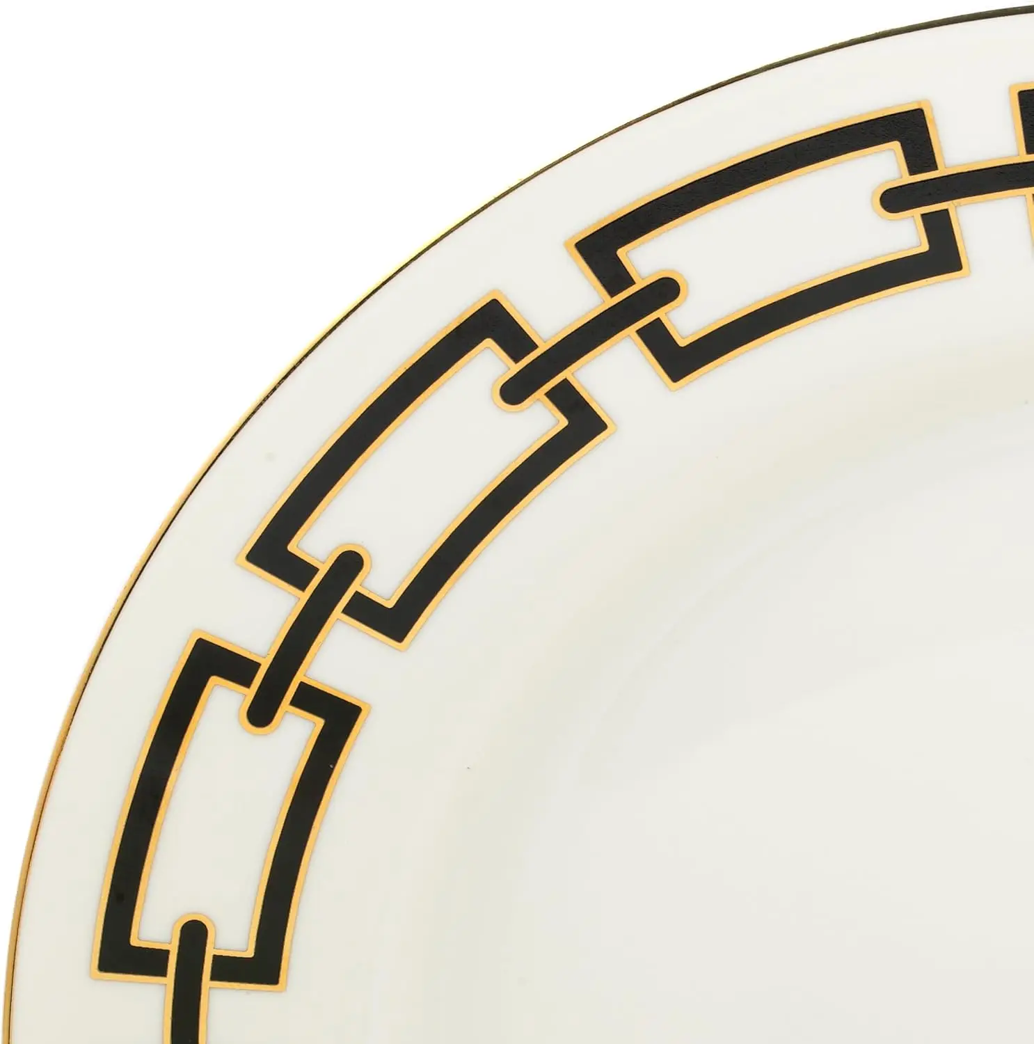 طقم أواني طعام صينية مكون من 20 قطعة، خدمة لـ 4 أشخاص، سلسلة سوداء وذهبية