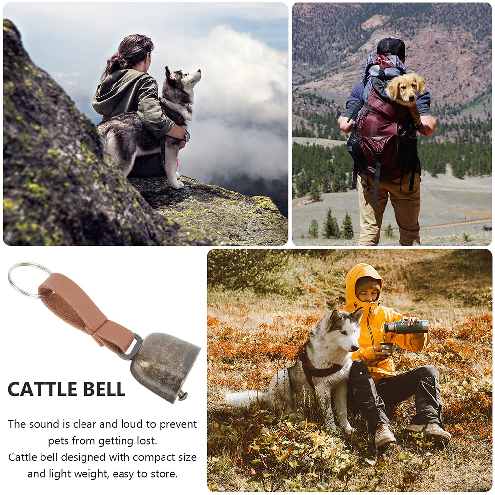 

6pcs Copper Cow Bells For Pets Anti Lost Dog Collar Bell Loud Outdoor Camping Traveling Hanging Pendants Warning Puppy Training