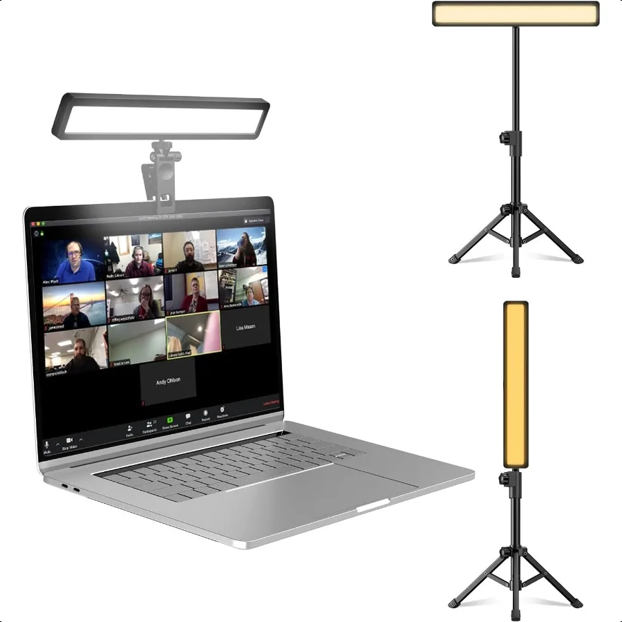 

Video Conference Lighting with Tripod for LaptopComputer Webcam Light for StreamingZoom Lighting with 3 Dimmable Color 10 Brigh