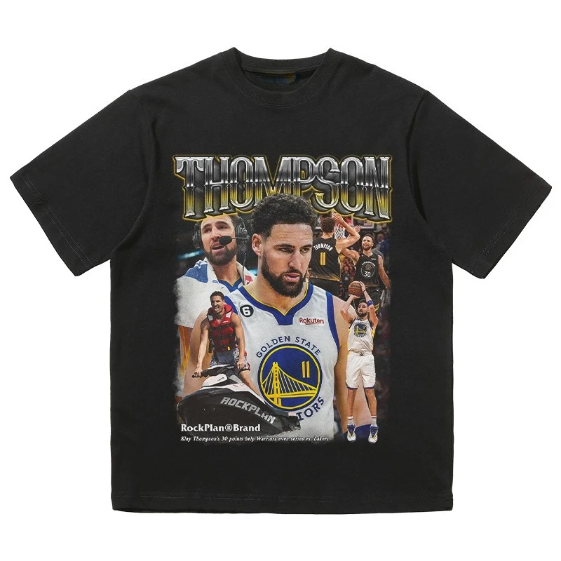 

Summer Basketball Star Klay Thompson NBA Basketball Commemorative T-shirt High Quality Man Female Cotton T-shirt Free Delivery