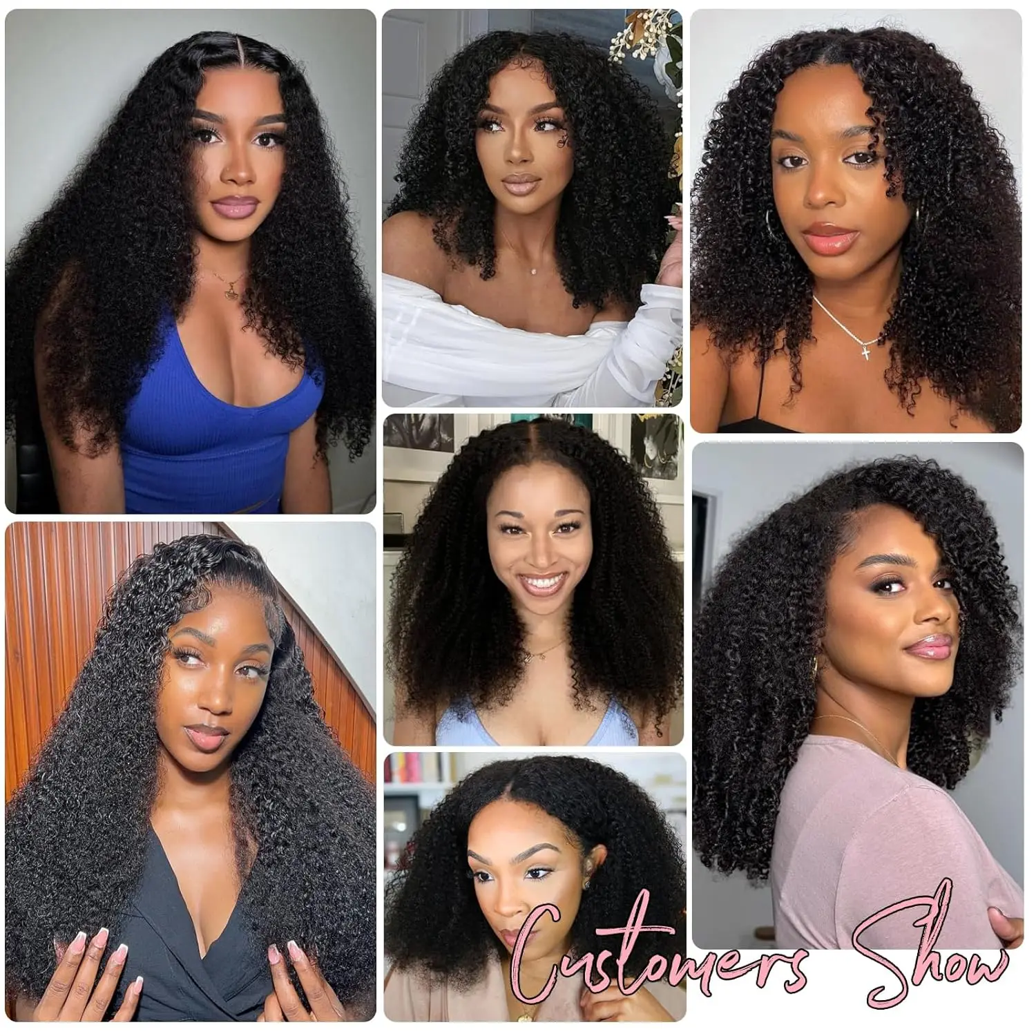 3-in-1 Multi-Wear Jerry Curly Halbperücke, natürliches Schwarz, brasilianisches Remy-Echthaar, maschinell gefertigt, 200 % dicke Dichte, nahtloses Flip-Over-Design, verstellbarer Kordelzug, Wear-and-Go für Damen – Detail 8