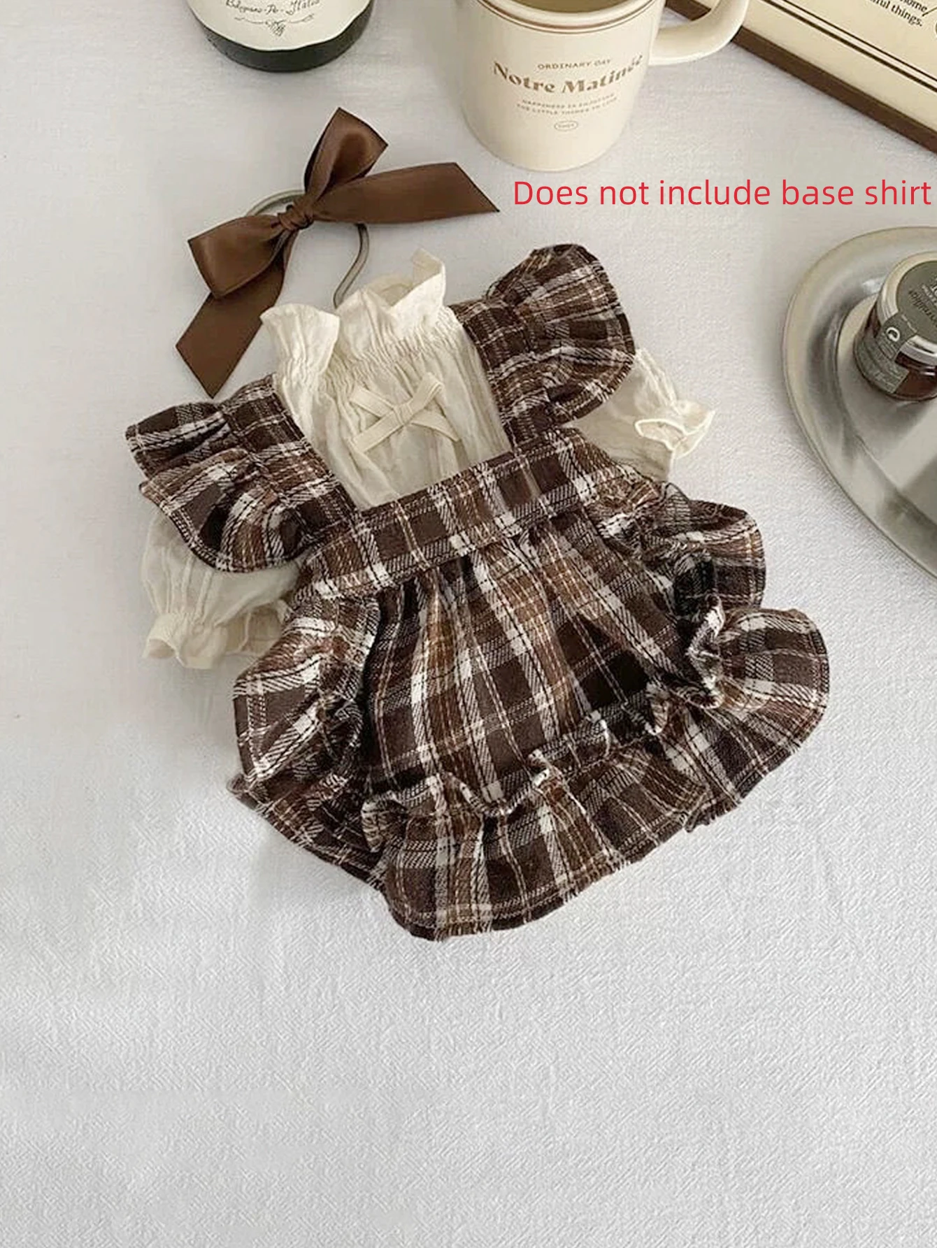 Haustierkleidung, Hundekleider, Prinzessin, Retro, karierter Schleifenrock, Teddy, Bichon, kleine mittelgroße Hundekleidung, Modetrend, dekorative Kleidung – Detail 3