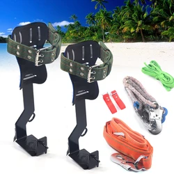 Tree Climbing Spikes Gear for Tree Work-Adjustable Belt Lanyard Rope Rescue Belt 2 Gears,Portable Tree Climbing Kit