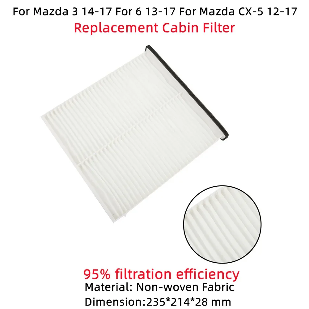 Car White Cabin Air Filter For Mazda 3 Mazda 6 CX-5 CX5 Air Filter Replacement Non-woven Fabric