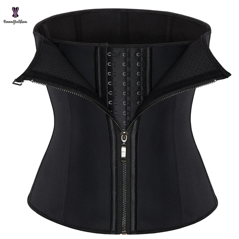 New Zip And Hook Latex Sheath Tummy Control Girdle Slimming Belt 9 Steel Bone Waist Trainer Corset For Women Plus Size XS-XXXL