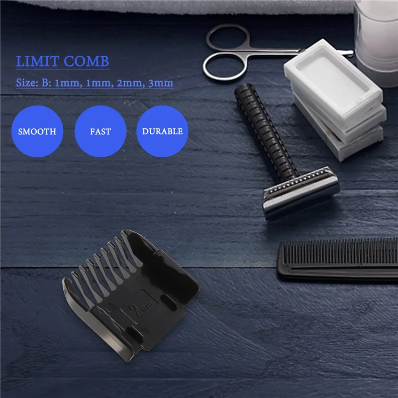 A16Z Electric Clipper Accessories,4Pcs Cut Clipper Limit Comb Guide Attachment Size Barber Replacement(1mm,1mm,2mm,3mm)