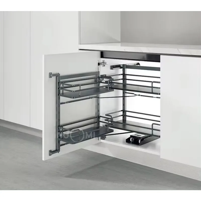 Stainless Drawer Sliding Wire Pull Out Basket Steel Kitchen Cabinet