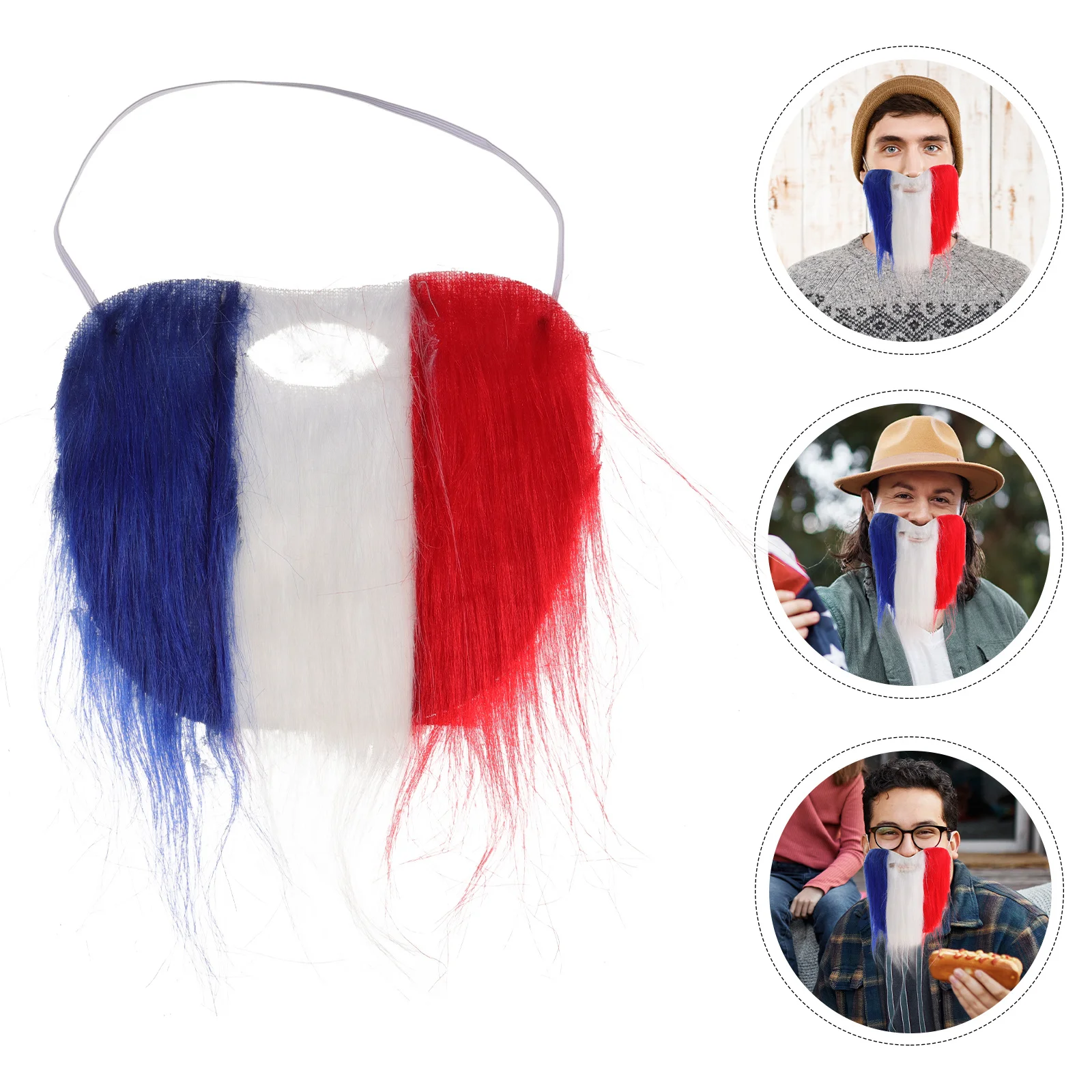 

Flag Mustache Cosplay Fake Beard Patriotic Simulated Beards Realistic For Party Decorations Classic