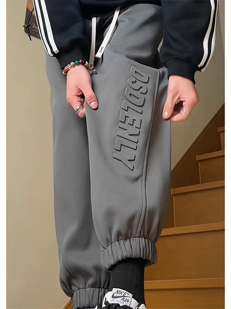 

Мужские спортивные брюки в американском ретро-стиле, весенне-осенние, плотные, свободного кроя, повседневные, модные, молодежные, для отдыха