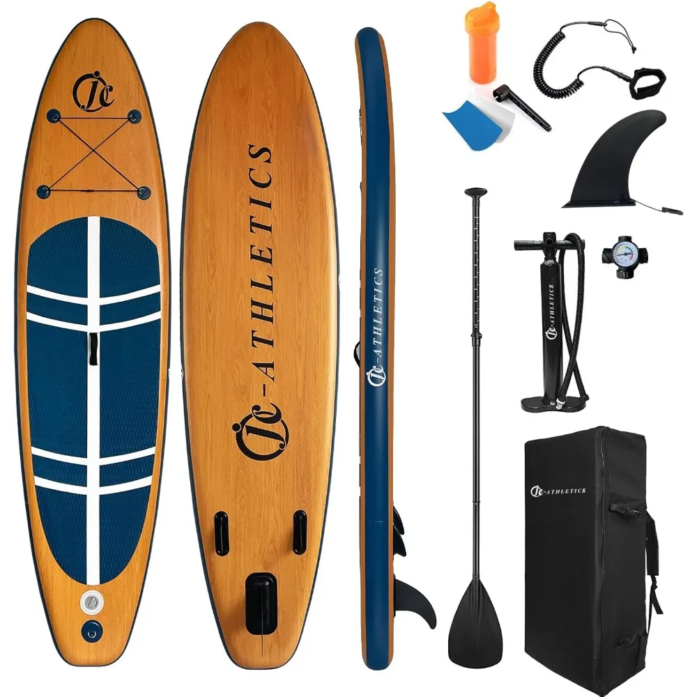 

Paddle Board (6 Inches Thick), ISUP Package W/Premium SUP Accessories & Backpack, Non-Slip Deck,Fins, Adjustable Paddle