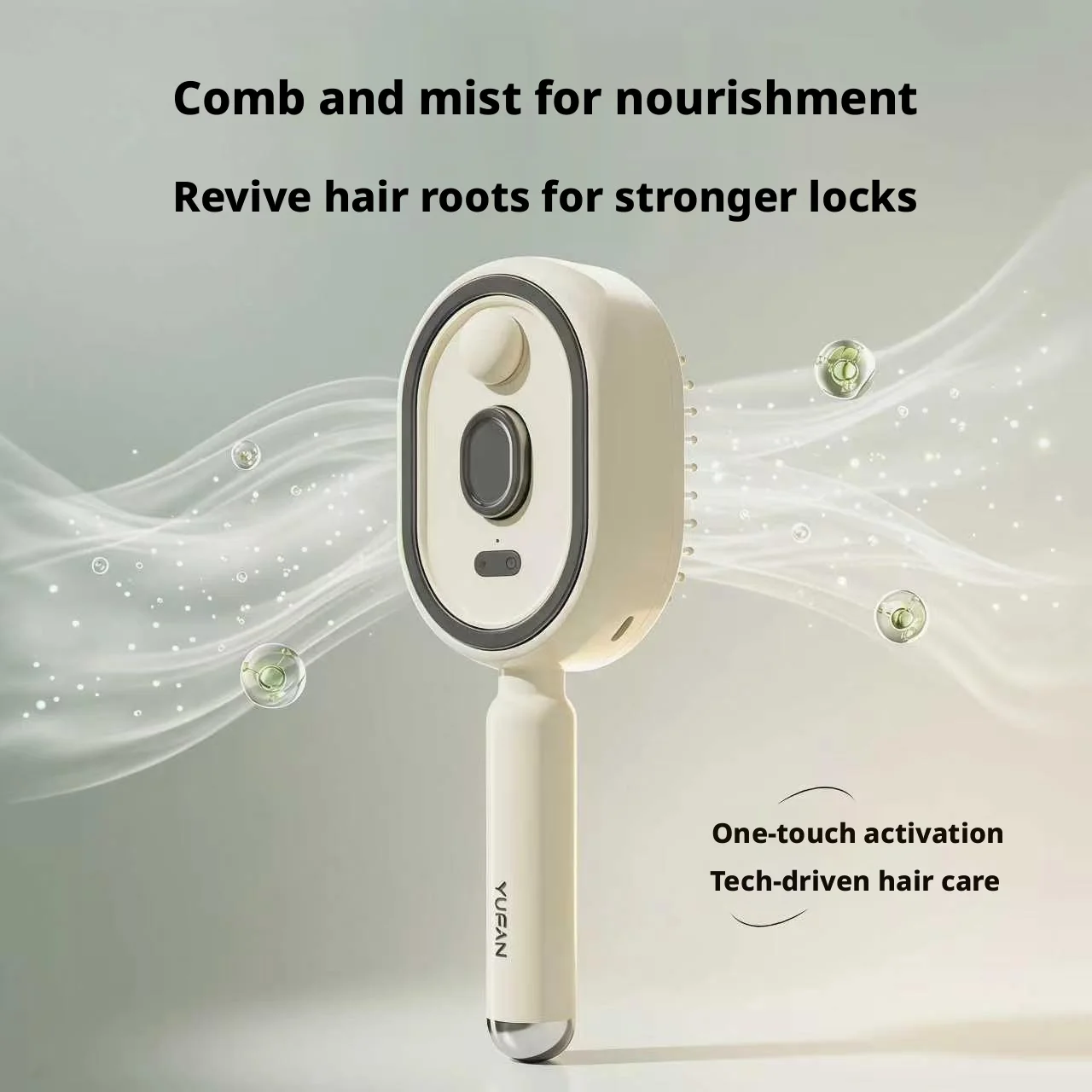 Hot Electric Spray Hair Brush 2-In-1 Misting Hair Brush with Water Spray Reduce Frizz Anti-Static Retractable Steam Massage Comb