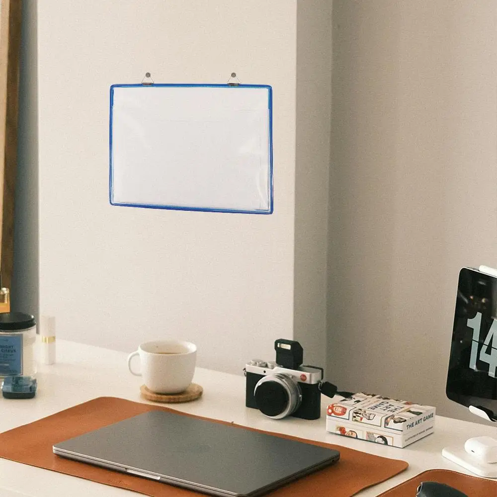 Wandbehang A4 Quittungs-Organizer aus Kunststoff, wasserdichte Dokumentenaufbewahrungstasche mit Haken, PVC-Aktenordner für Klassenzimmer, Büro