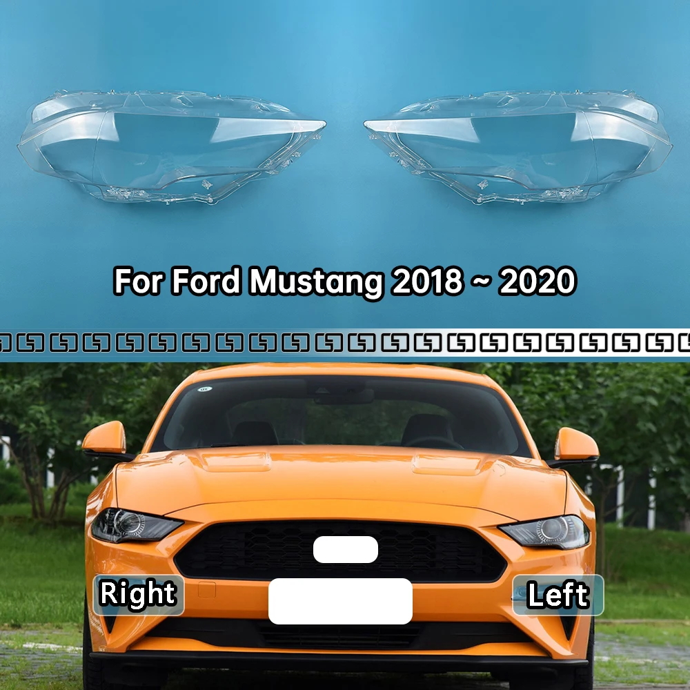 

For Ford Mustang 2018 2019 2020 Front Headlight Cover Transparent Shade Lampshade Headlamp Shell Lens Plexiglass