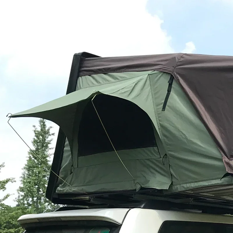 Popular Camping Canvas Folding hard shell roof top tent tents for truck Outdoor Camping Auto Car Rooftop Tent with camper ladder