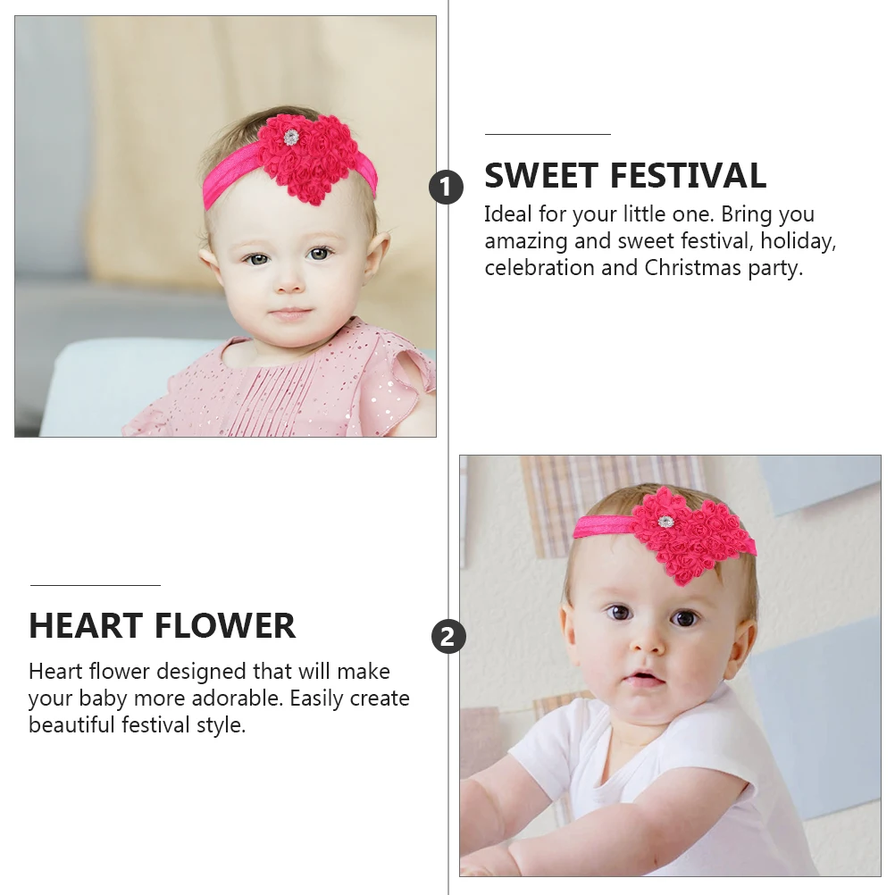 

8pcs Headb Chiffon Hair Accessories Toddler Girls Heart Baby Headdress Comfortable Christmas Party