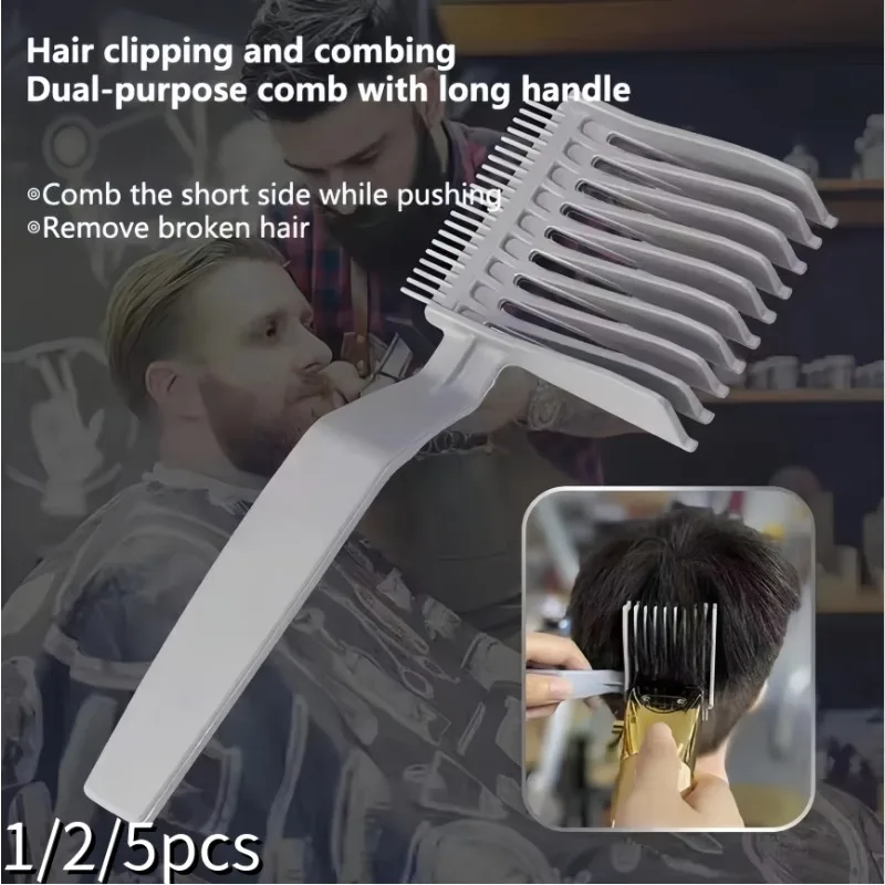 1-5 Stück Herren-Haarschneidekamm Professioneller Gebogener Positionierungskamm Friseursalon Haushalt Klemmzange Seitenschiebekamm Haarstyling-Werkzeug – Detail 1