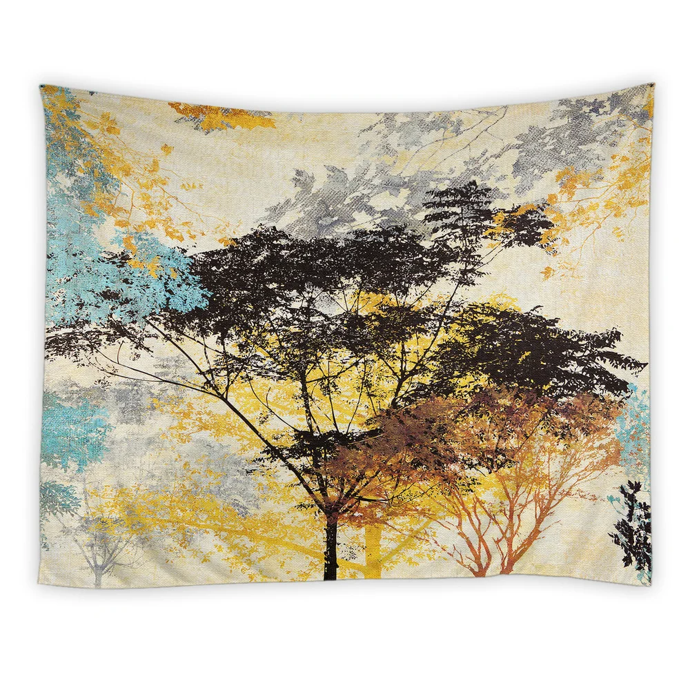 Psychedelic forest tapestry hanging window  board polyester home living room decorative wall 