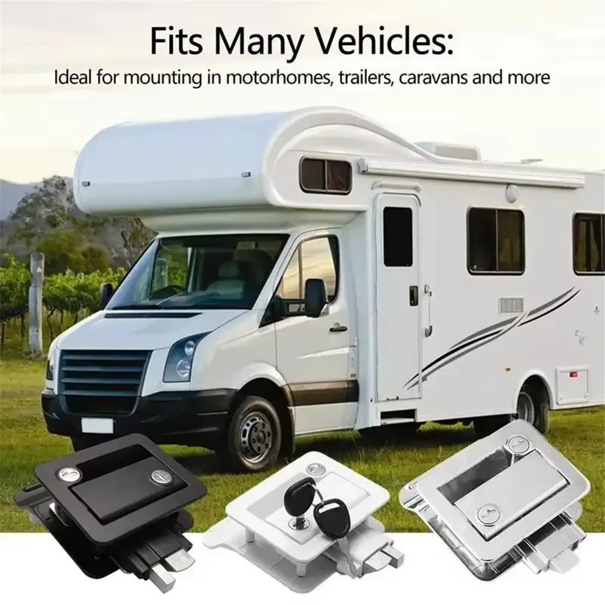Super Sale RV Lock Caravan Door Handle Lock Cabin Panel Lock Double Insurance Anti-Theft Portable for RV Camper Caravan,B