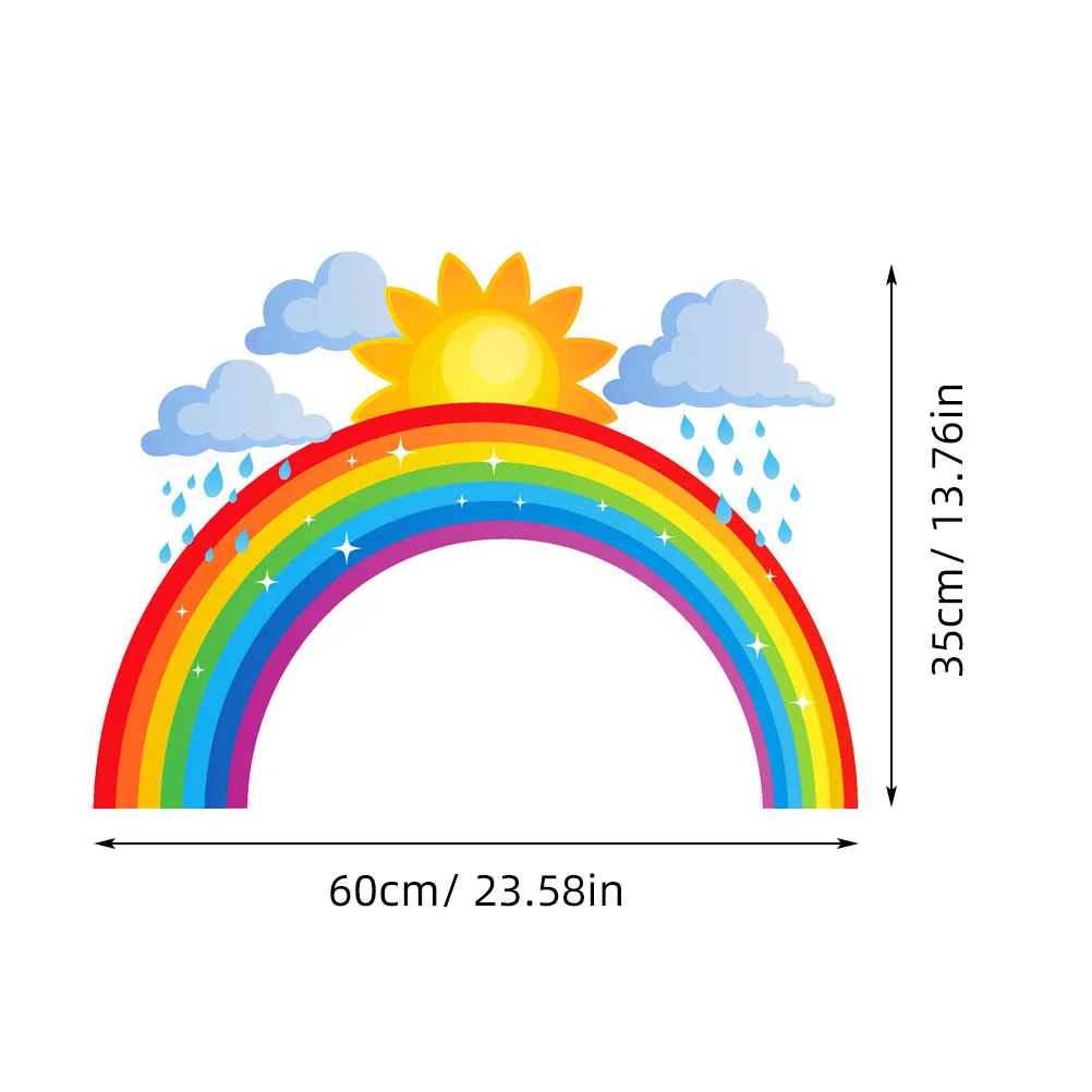 

Rainbow Wall Sticker 3D Pvc Decal For Bedroom Kids Room Living Room Decorative Mural Peel Stick Easy Apply Residue