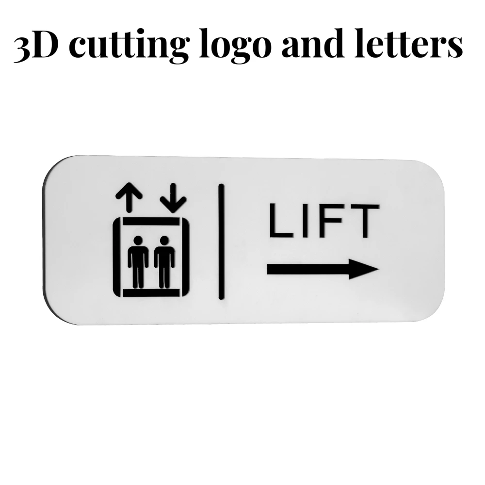 Nowoczesny akrylowy Sympol windy toaletowej z ikoną i tabliczkami z indeksem strzałek dostosowują litery ikony do biurowego hotelowego sklepu