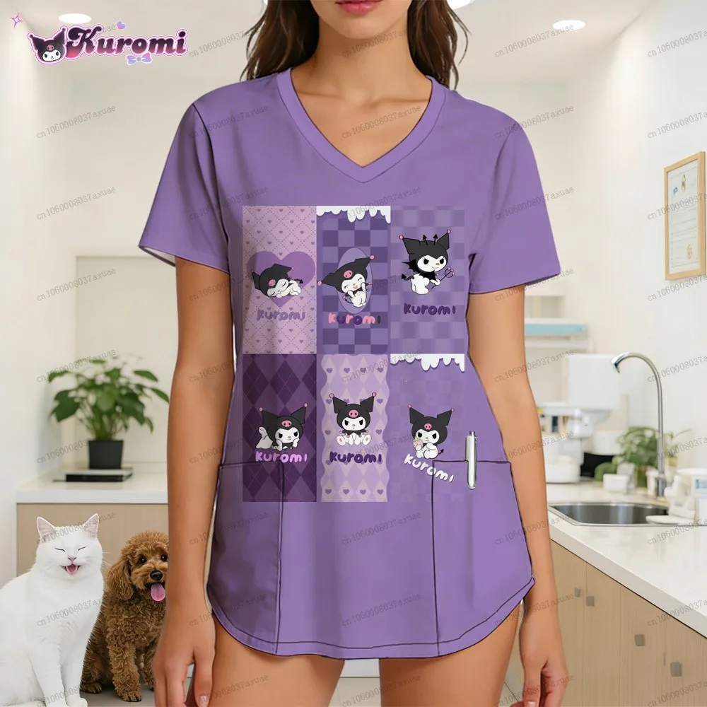 

Nurse Uniform Cuteore Kawaii Graphic T Shirts 2026 Women's T-shirt New Arrivals Summer Shoujo Clothes Kuromi Y2k Polka Dot Scene