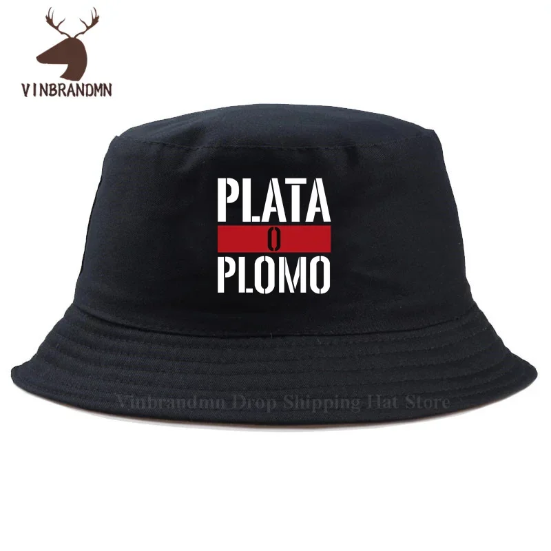 Pablo Escobar Silver Or Lead Bucket hat Fashion Plata O Plomo Printed unisex summer hat Newest cotton cool Fishing Fisherman hat