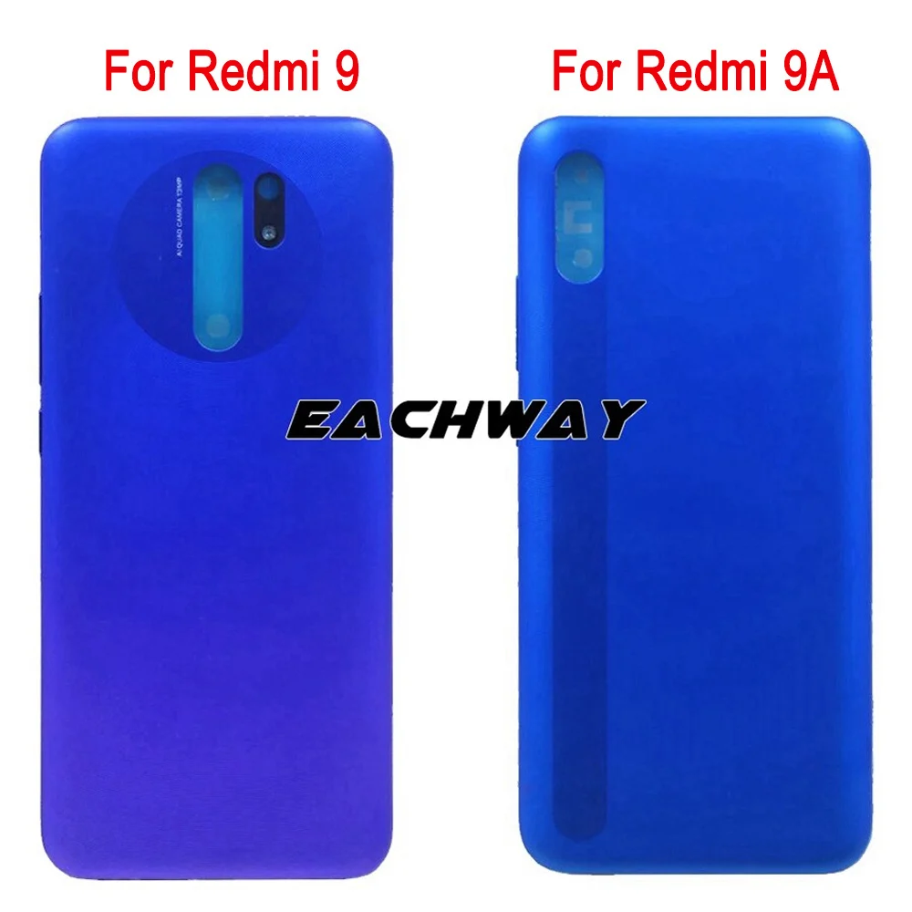 New For Xiaomi Redmi 9 Back Battery Cover Remi9 9A Rear Glass Door Housing Panel Replacement For Xiaomi Redmi 9A Battery Cover