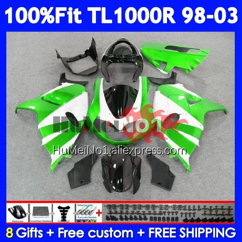 Body For SUZUKI SRAD TL1000 TL 1000 R White green 1000R 123No.33 TL1000R 98 99 01 02 03 1998 1999 2000 2001 2002 2003 Fairings