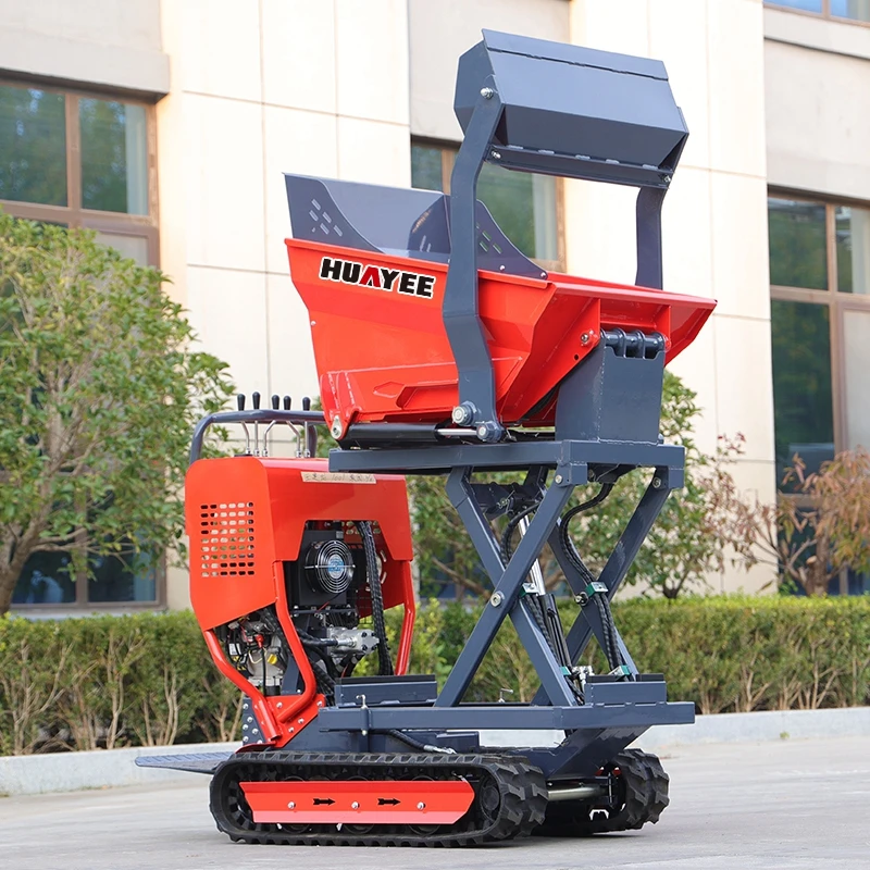 YG Mini Dumper Crawler Transporter Diesel Tracked High Tip Dumper Farm Garden Mini Crawler Dumper 500kg For Sale