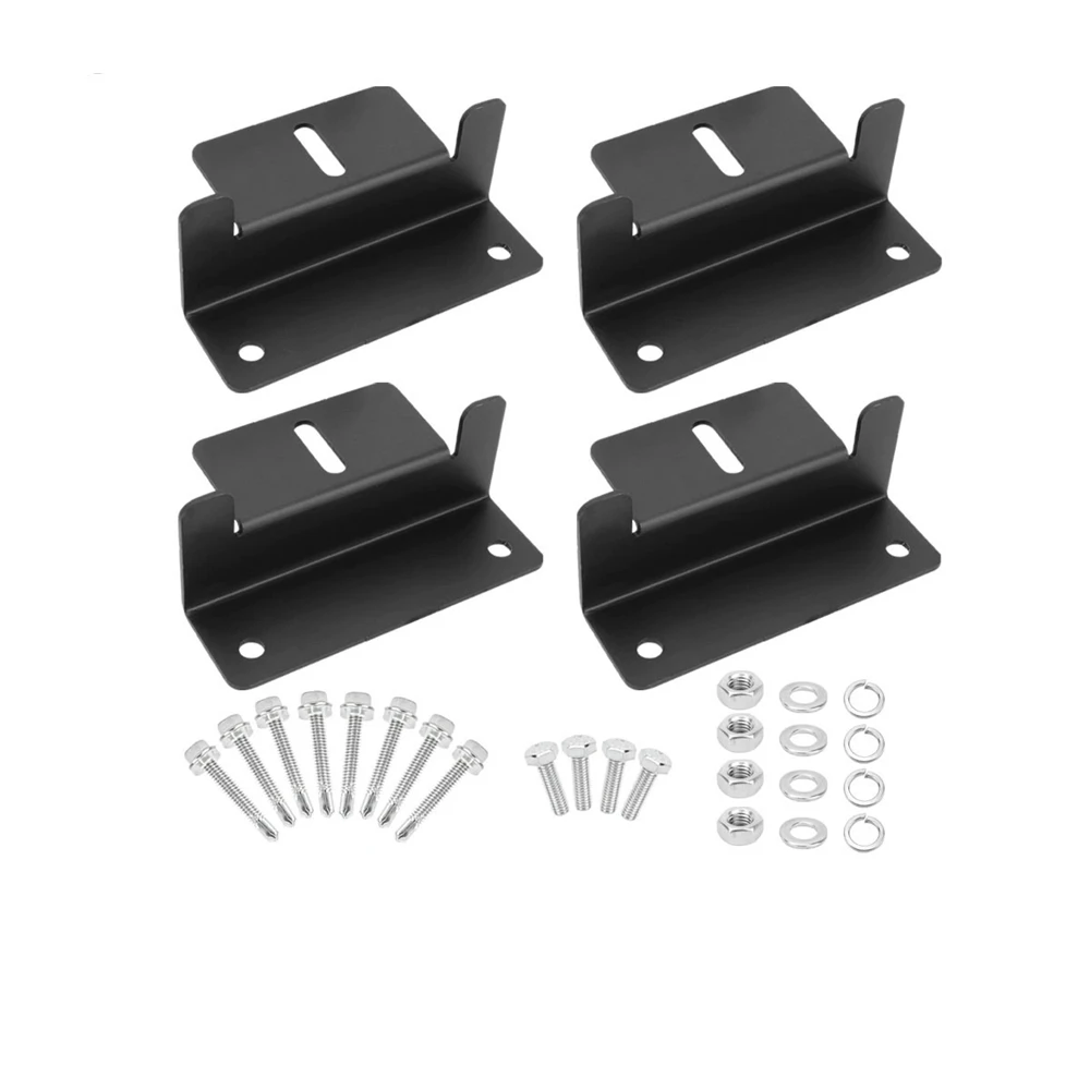 

Black Solar Panel Z Bracket Mount Lightweight Anodized Aluminum Mounting Brackets for RVs, Trailers, Vans, Campers, Boats, Walls