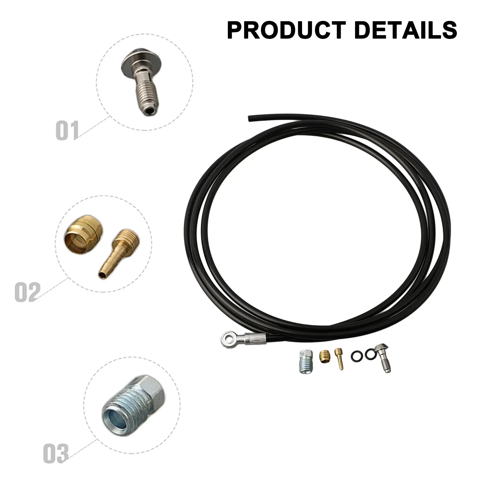 Kit Brakes 2500 Mm Sleek Design Brake Spare Parts Brake Hose Screws Disc Fitting Hose Hydraulic Disc Kit Long-lasting