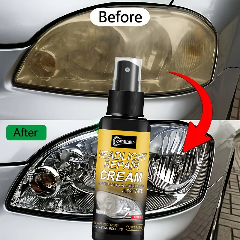Car headlight restoration spray, professionally removes yellowing and oxidation, effectively boosts headlight brightness and ens