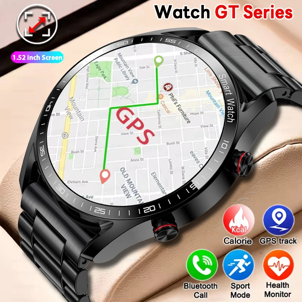 

2025 Новые Bluetooth-вызовы Смарт-часы для мужчин GT Series 1,53-дюймовый AMOLED-экран Спортивные часы Здоровье Смарт-часы Мужские для Android IOS