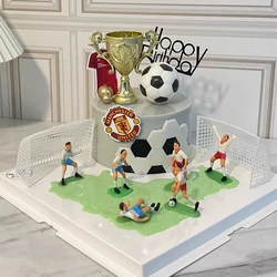 Football Theme Cake Topper Player Figurine Football Cupcake Topper Kids Boy Birthday Party DIY Cake Decoration Supplies