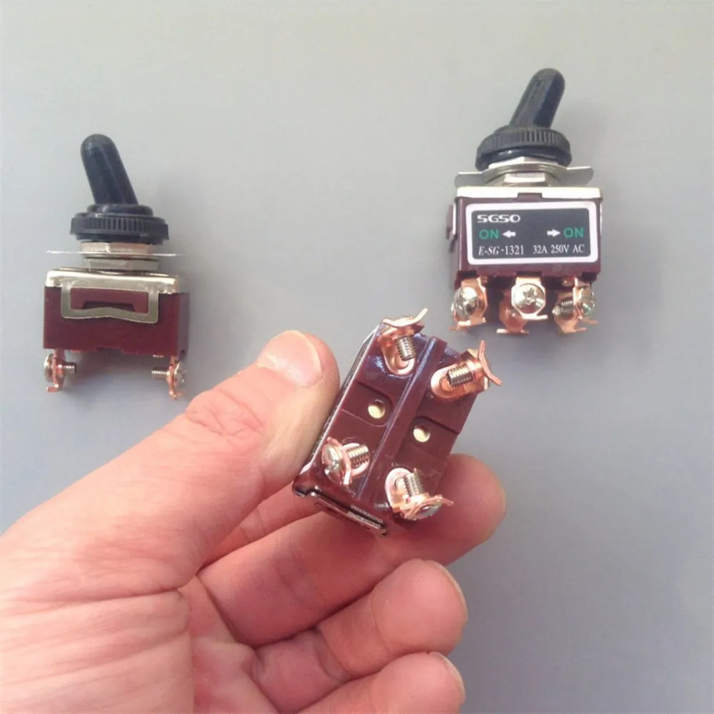2/4/6Pin Waterproof Toggle Switch Copper Base Remote Control Boat Button Switch Silver Contact 32A High Current Swing Arm Switch
