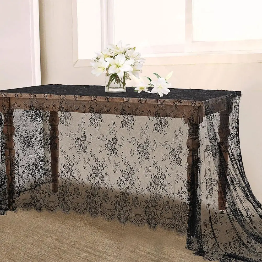 

Набор из 6 кружевных скатертей цвета слоновой кости, 60x120 дюймов, для декора в стиле рустик, бохо, для свадеб, девичников, вечеринок, прямоугольные, O