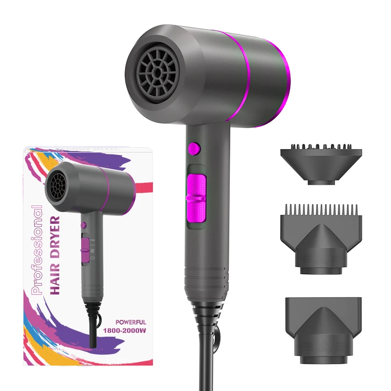 Professional Salon Hair Dryer Set with Diffuser 1800W AC Motor Ionic Technology High Wind Quick-Drying Softens Hair for Hotels